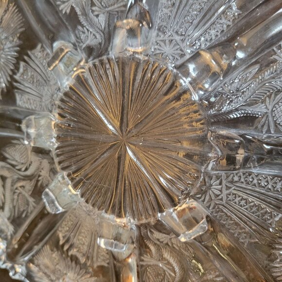 Vintage Eapg Higbee Thistle Footed Glass Serving Platter - Picture 6 of 9